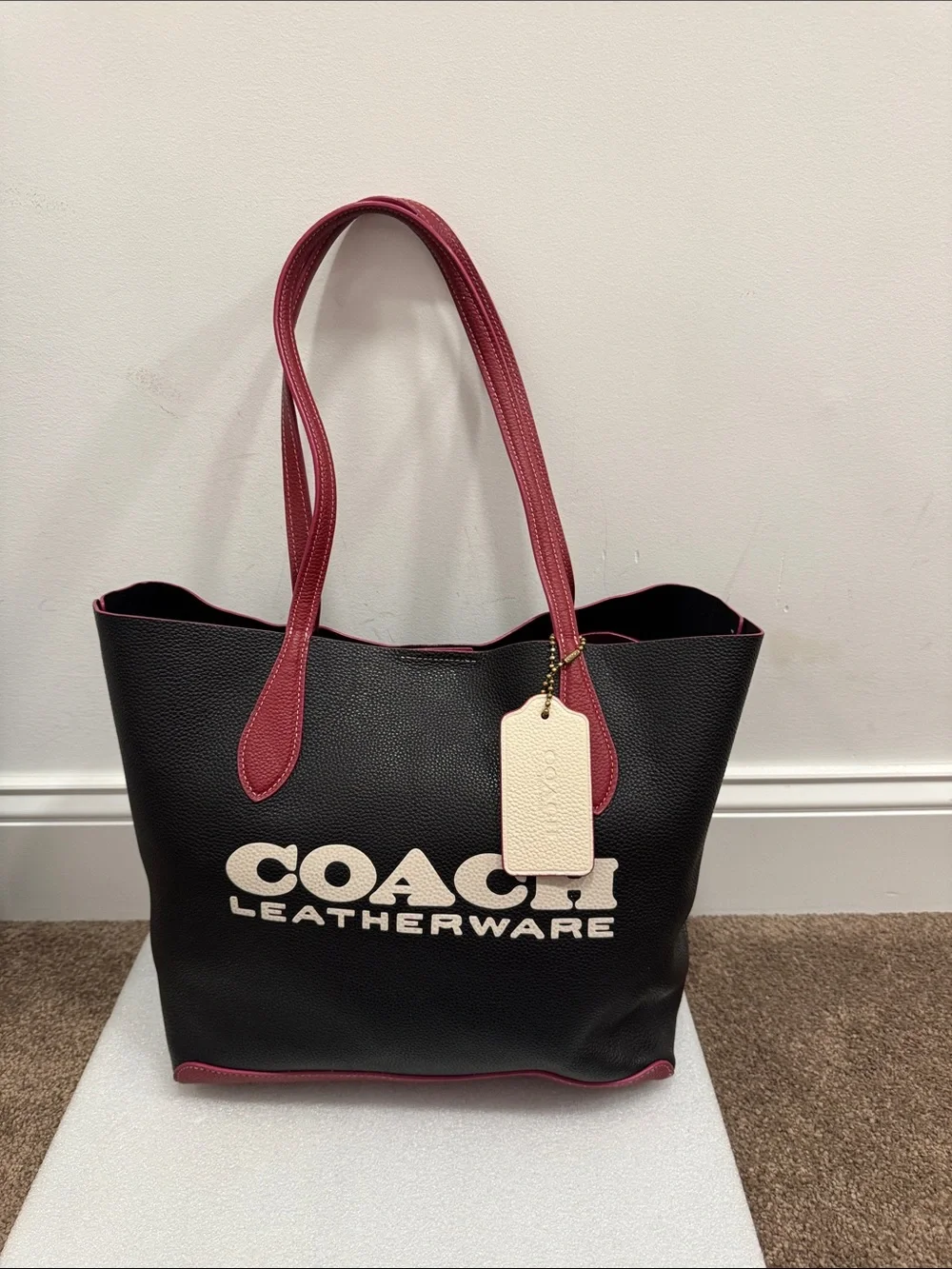Coach Kia colorblock leather tote bag purse with hangtag